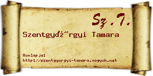 Szentgyörgyi Tamara névjegykártya